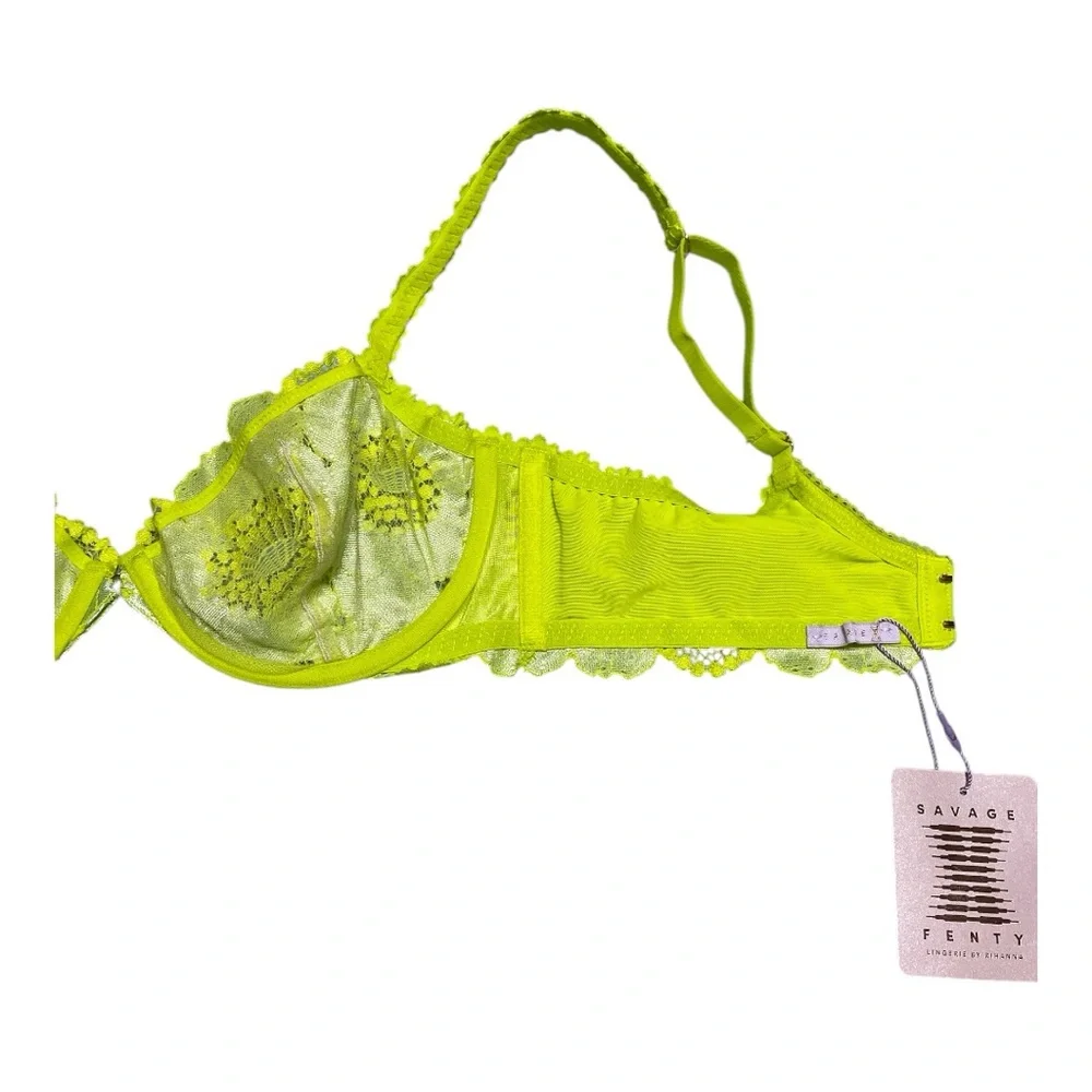SAVAGE X FENTY PERFECT POPPIES UNLINED LACE DEMI BRA